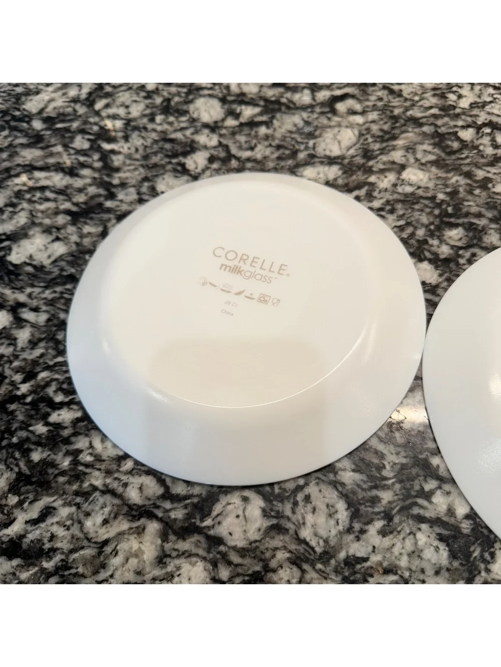 2 Corelle Everyday Expressions Milk Glass Salad Plates 7.5